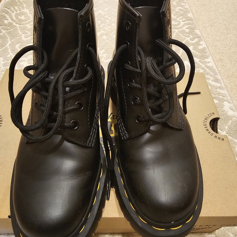 Dr. Martens Black Leather Lace-Up Boots